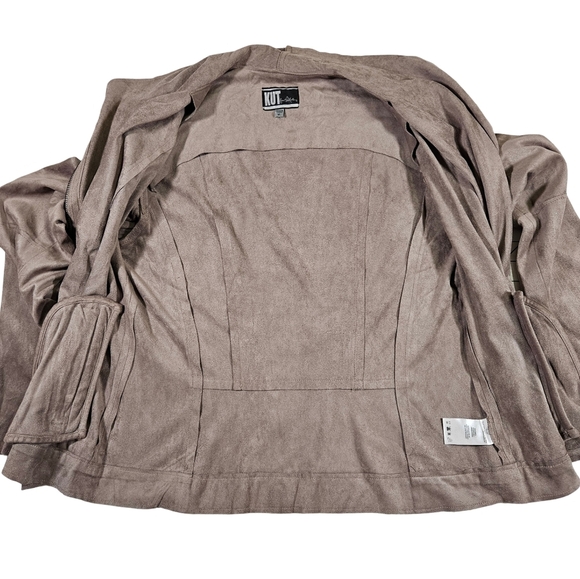 Kut From The Kloth Faux Seude Zip Up Jacket, Grey, Medium - Picture 10 of 16